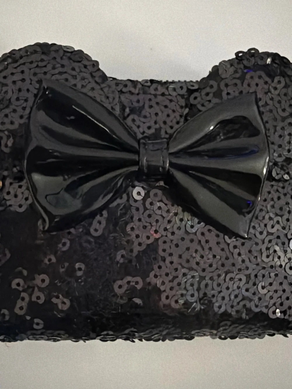 Black Sequin Bow Clutch
